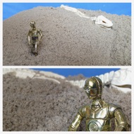 As he walks pass the bones of a long dead animal, Threepio looks back in the direction of the now distant rock mesas. THREEPIO: "That malfunctioning little twerp. This is all his fault! He tricked me into going this way, but he'll do no better." #starwars #anhwt #starwarstoycrew #jbscrew #blackdeathcrew #starwarstoypix #toyshelf
